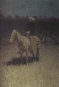 Frederic Remington Cow-Puncher's Lullaby (mk430 china oil painting reproduction